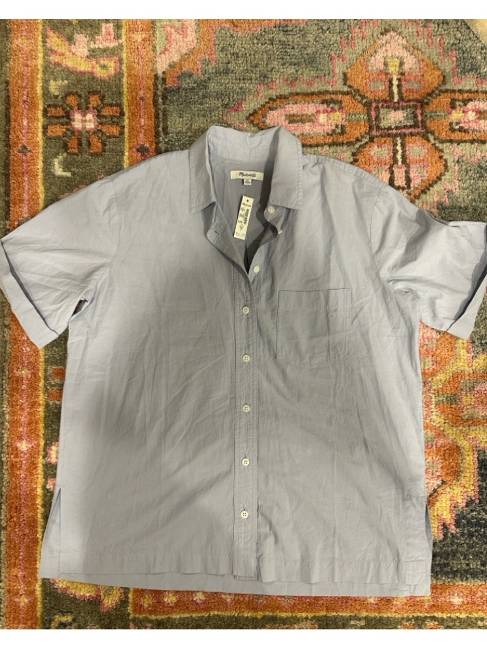 Madewell Women’s Light Blue Short-Sleeve Button-Up Shirt - SZ XS NWT